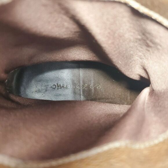 Matisse Ankle Boots Womens 7 Stryke Suede Slashed Western Moto Slouch Taupe - Picture 15 of 16